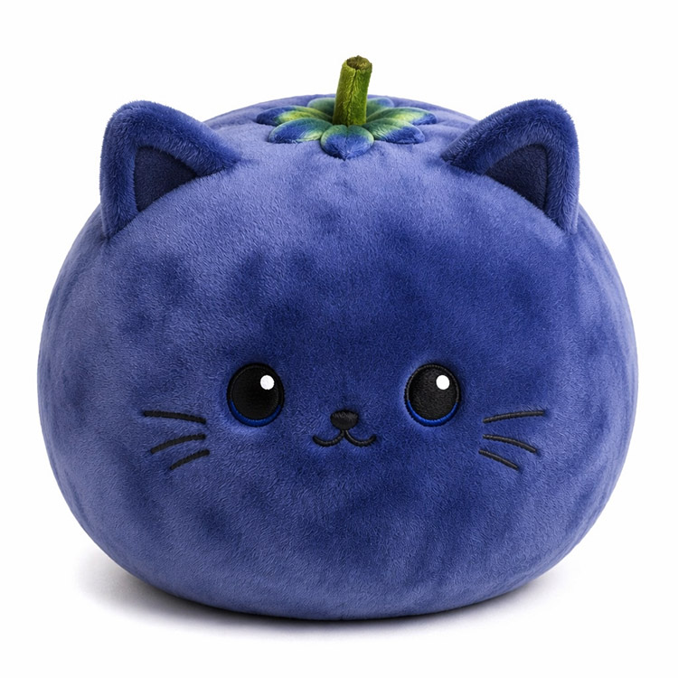 Animal en peluche chat myrtille