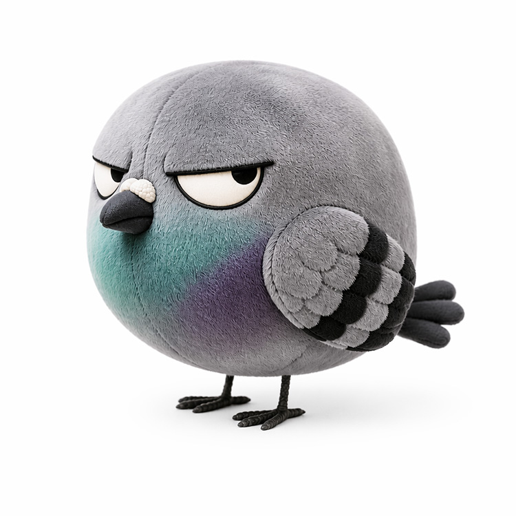 Peluche Pigeon Jugement Potelé