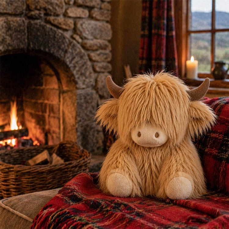 Jouets en peluche de vache des Highlands