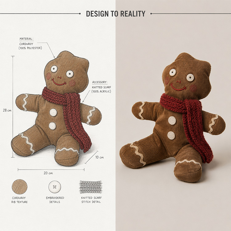 Slouchy Gingerbread Man Plush Toy supplier